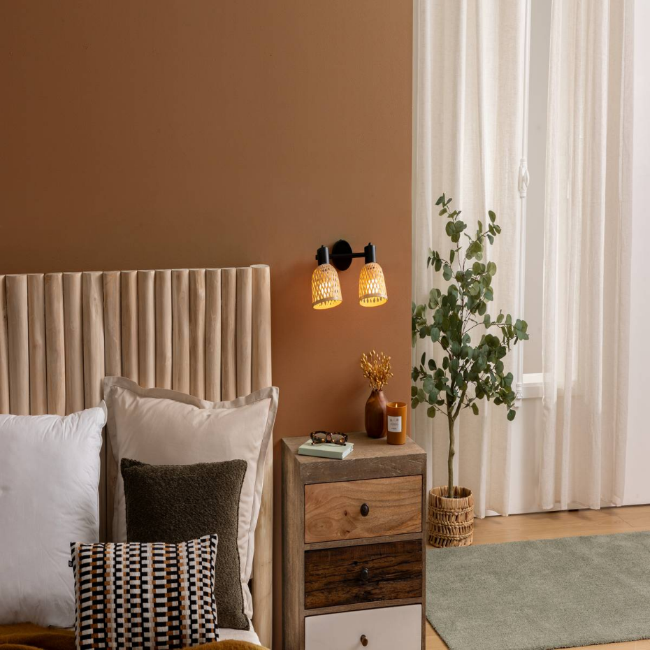 Applique 2 spots orientables bambou LIO