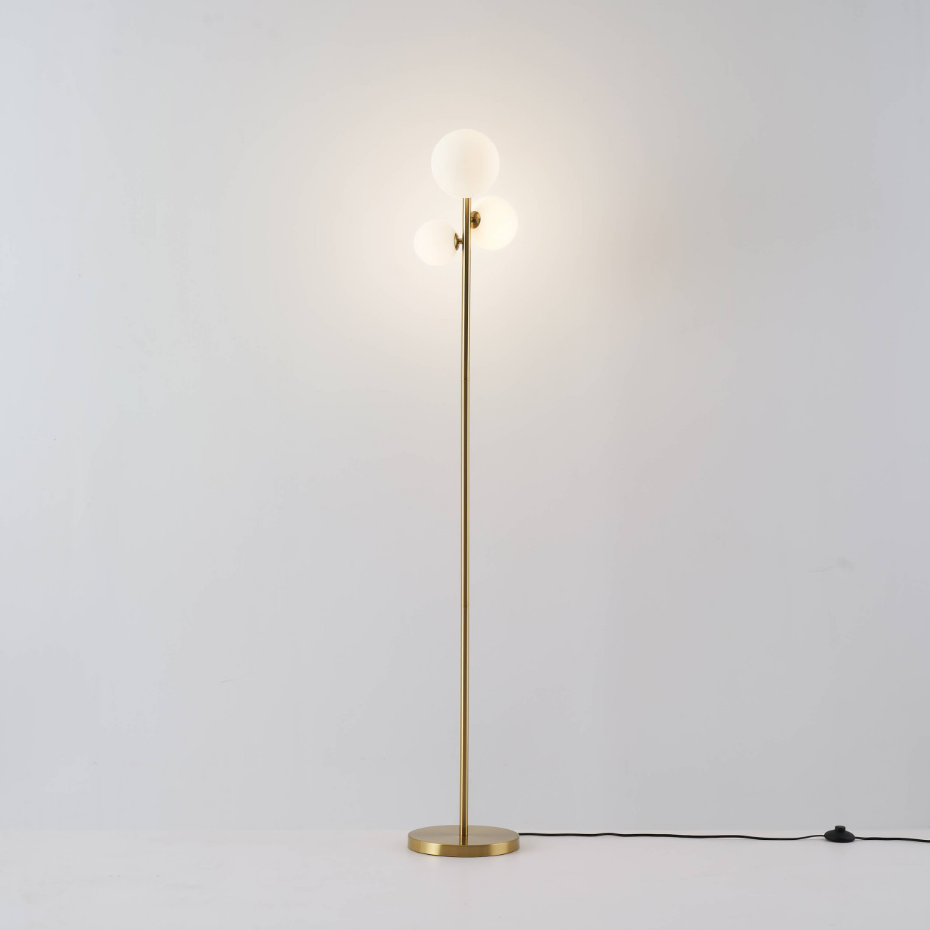 Lampadaire tendance laiton et verre - MELINDA