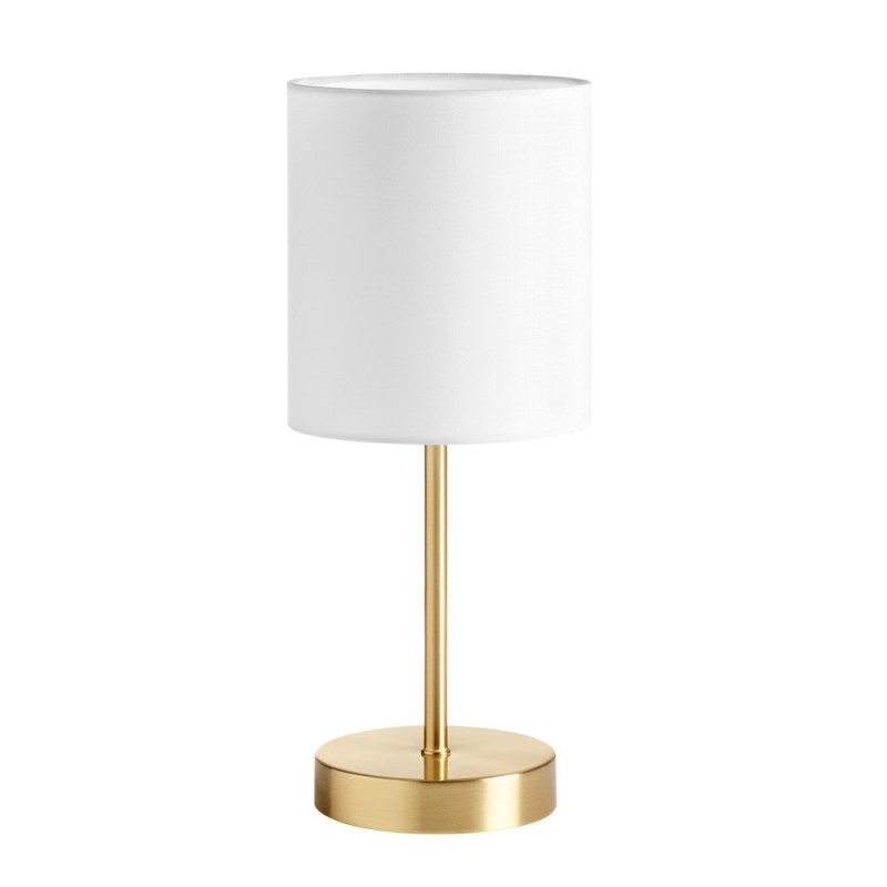 Lampe De Chevet Set Laiton Mat Et Abat-jour Blanc