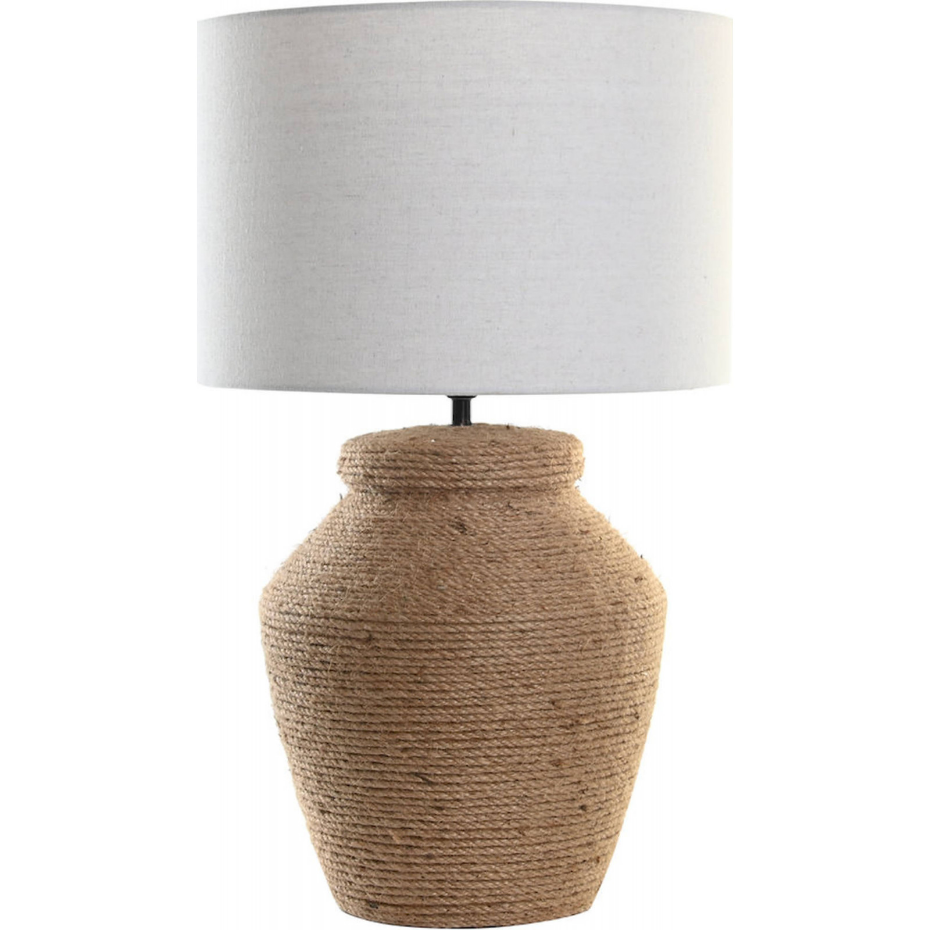 Lampe de table en corde et abat-jour lin Cottage