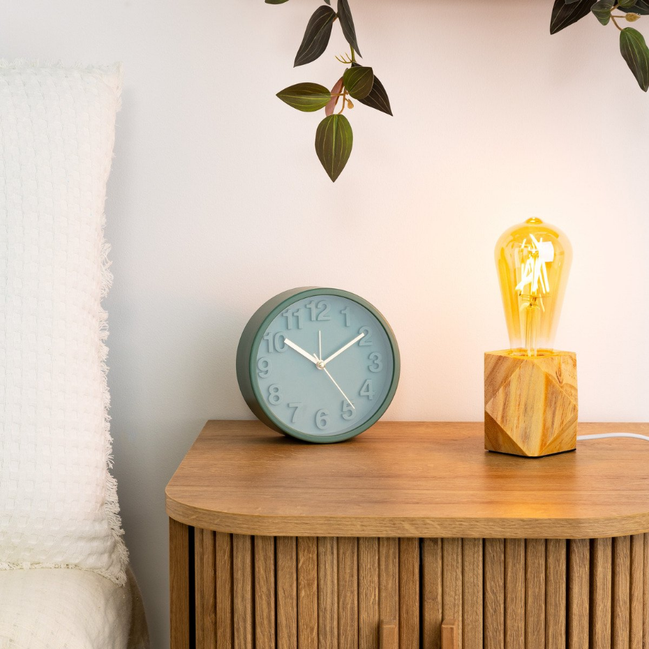Lampe socle bois pin design origami BAHIA