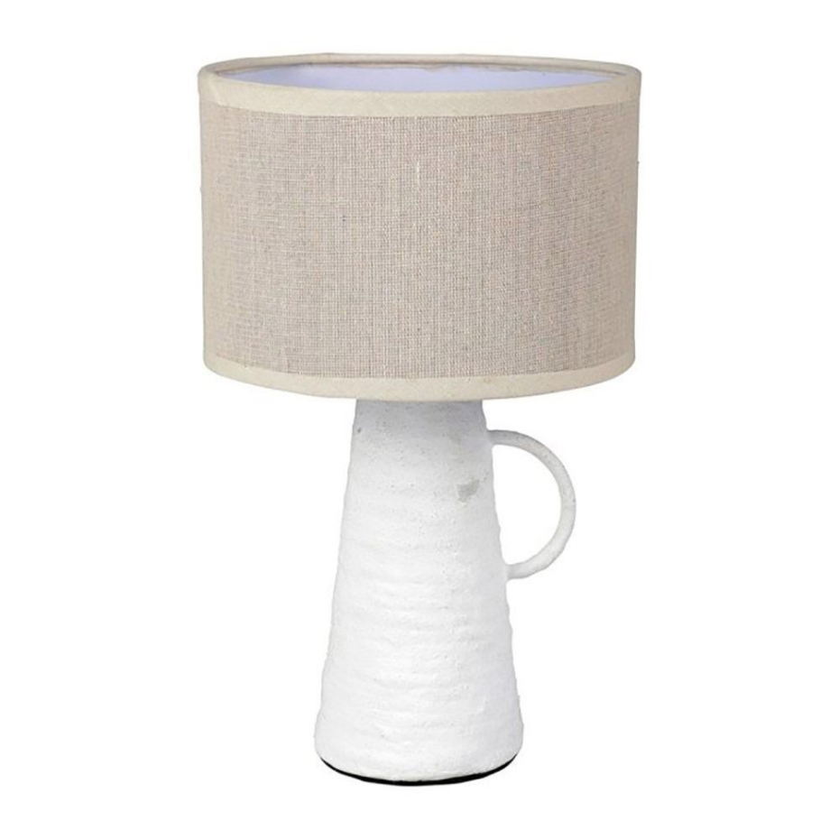 Lampe Amphore Métal Abisko Blanche Beige