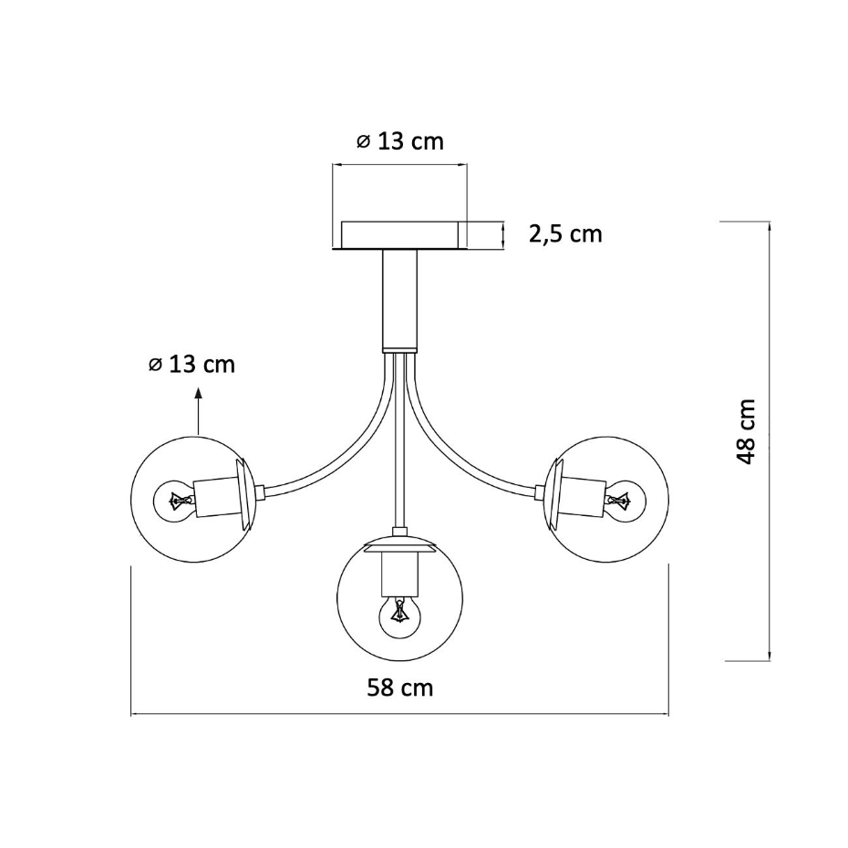 Plafonnier en Verre avec Structure Laiton - CIARA
