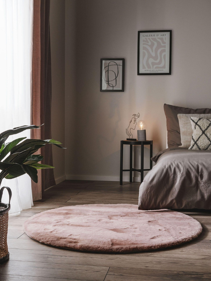 Tapis rond imitation fourrure DAVE