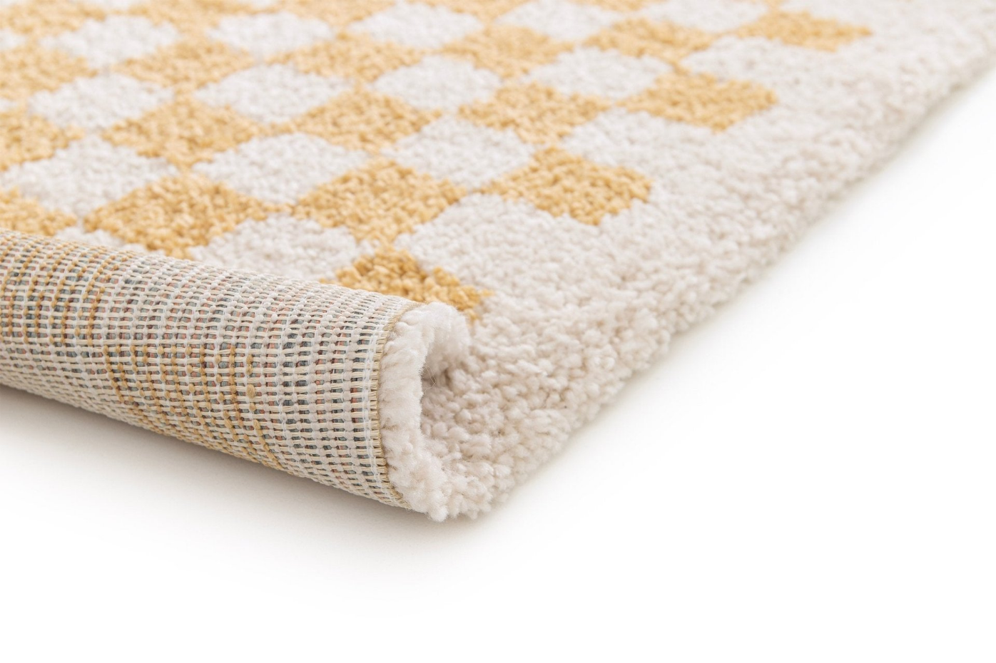 Tapis damier poils longs doux et volumineux CHECKERS
