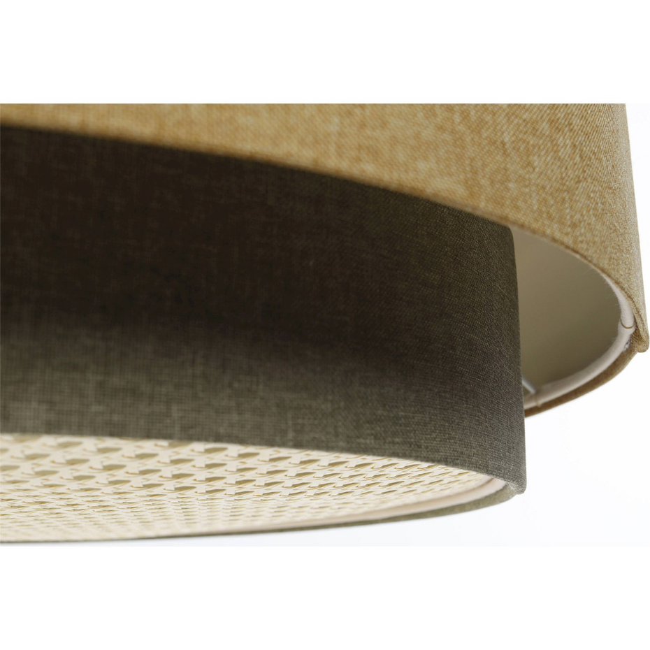 Suspension en tissu et rotin ronde Boho Elegant