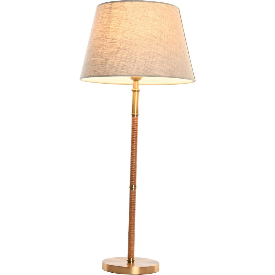 Lampe de salon ronde en laiton et rotin Item Home India Lamps 1c25