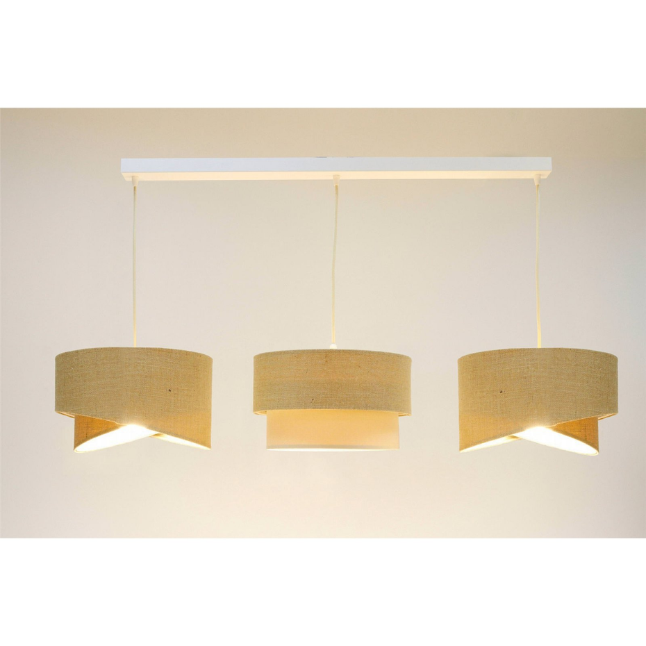 Suspension rectangulaire en jute et lin Boho