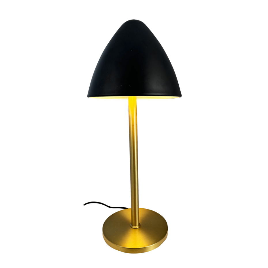 Lampe à poser en Métal, noir et laiton OULU
