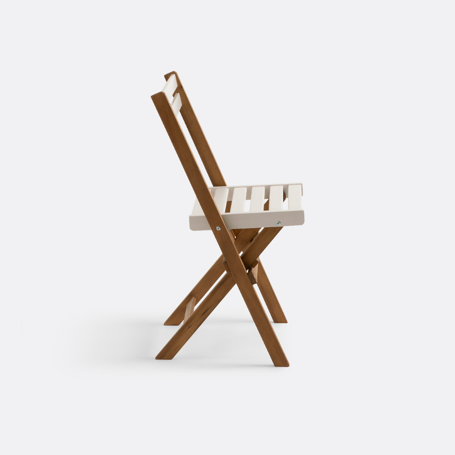 Ensemble de jardin pliable, 3 pièces, en acacia, DUDENA