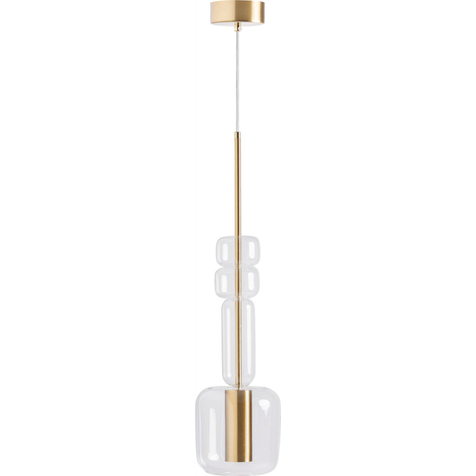 Lustre art déco en cristal transparent suspendu