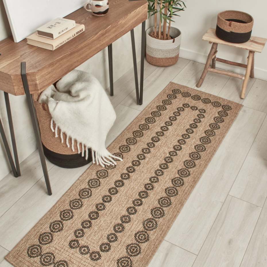 Tapis de salon intérieur extérieur motifs cercles NATURE