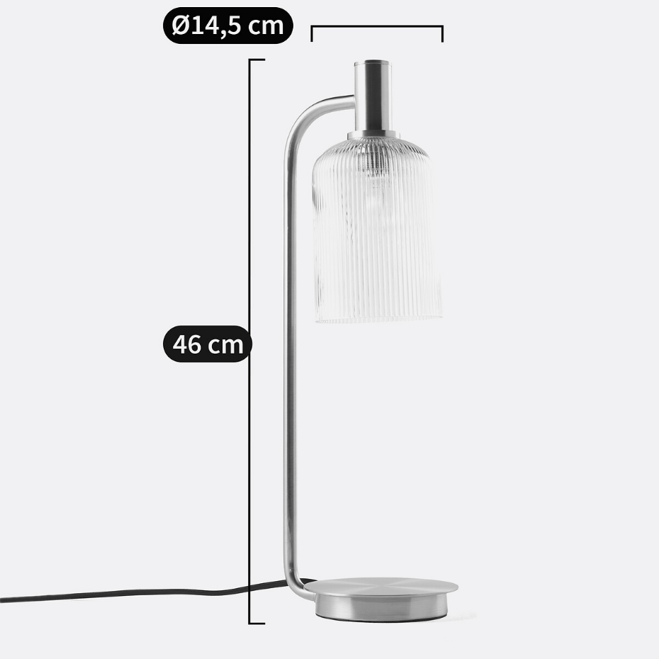 Lampe à poser laiton et verre strié, Bogota