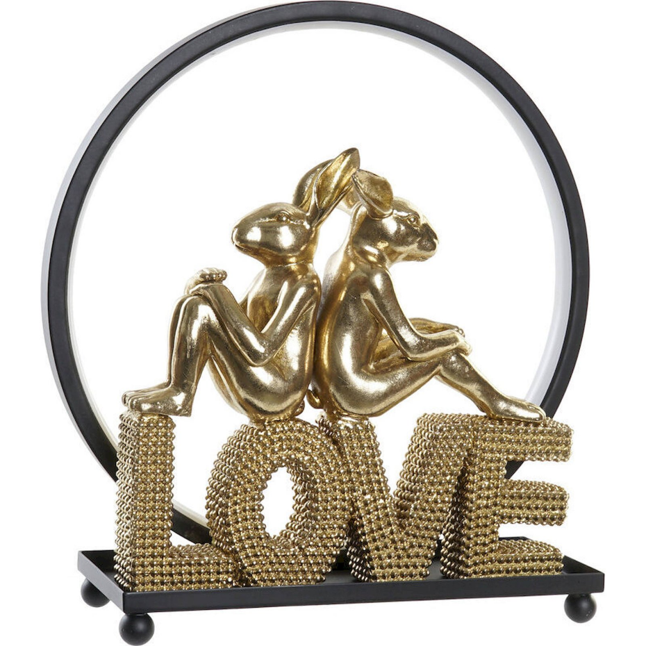 Lampe décorative en résine motif lapins rectangulaire Glam