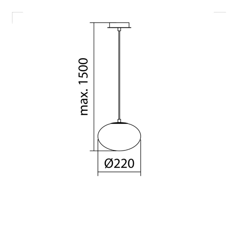 Suspension globe Press noir mat Diam.22