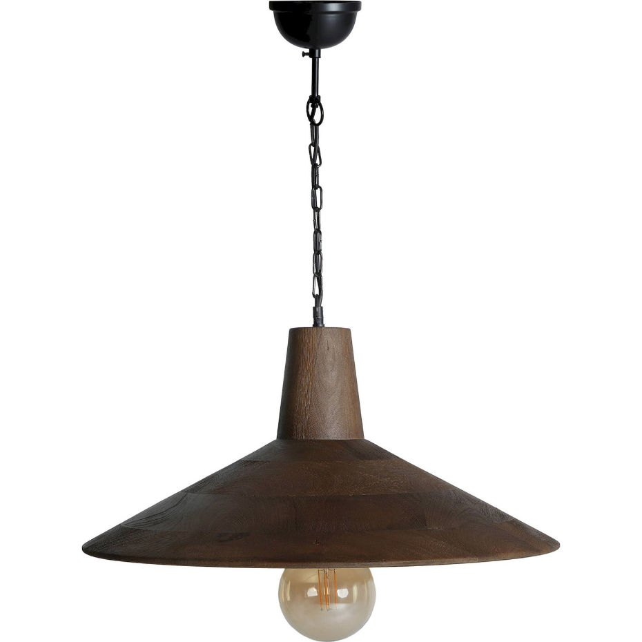 Suspension plafond ronde en bois de manguier