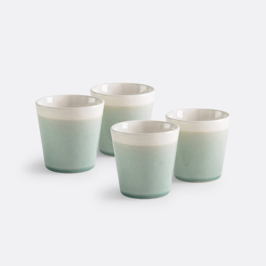 Lot 4 tasses à café craquelées, GOGAIN