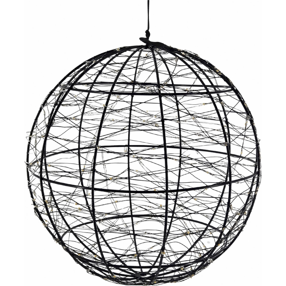 Suspension boule ronde en métal à LED effet scintillant