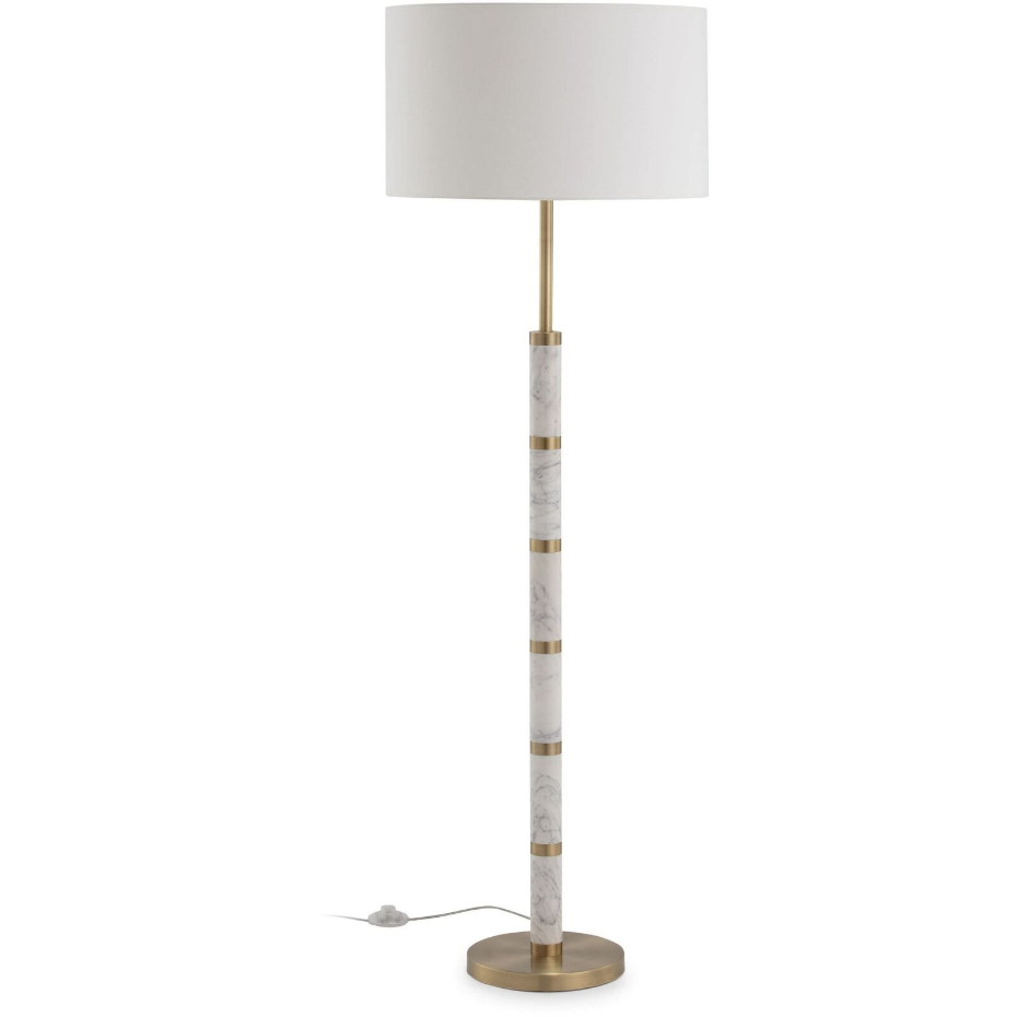Lampadaire en marbre et métal doré sans abat-jour