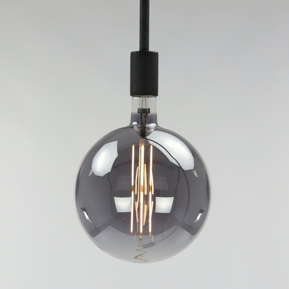 Ampoule globe 20 cm gris fumé LED filament (E27)