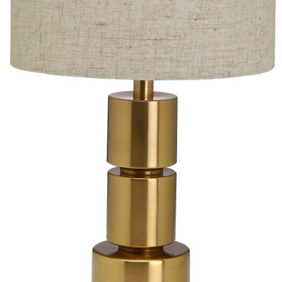 Lampe à poser métal doré et abat-jour beige 10x10x48.5cm