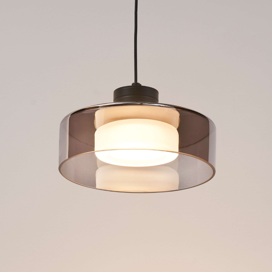 Suspension LED avec verre fumé - VALDO