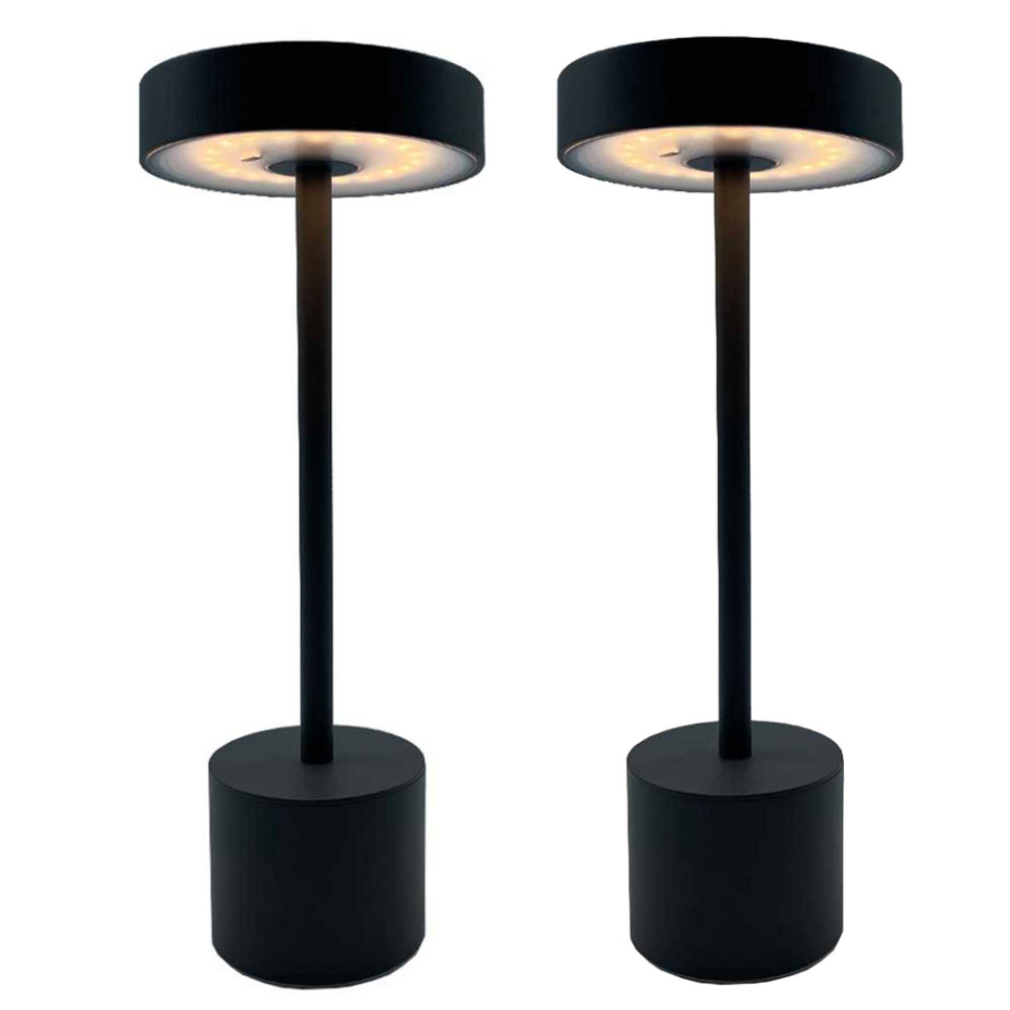 2 Lampe de table sans fil ROBY Gris H30cm