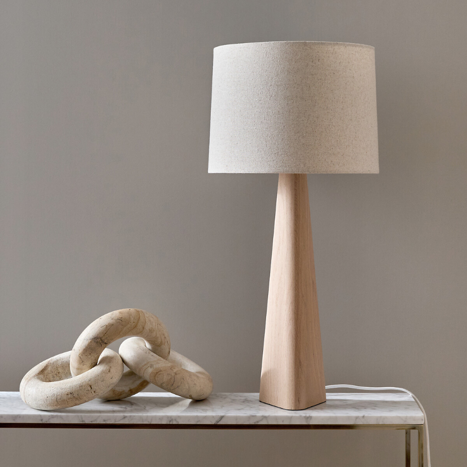 Lampe en chêne et lin, Nestwood