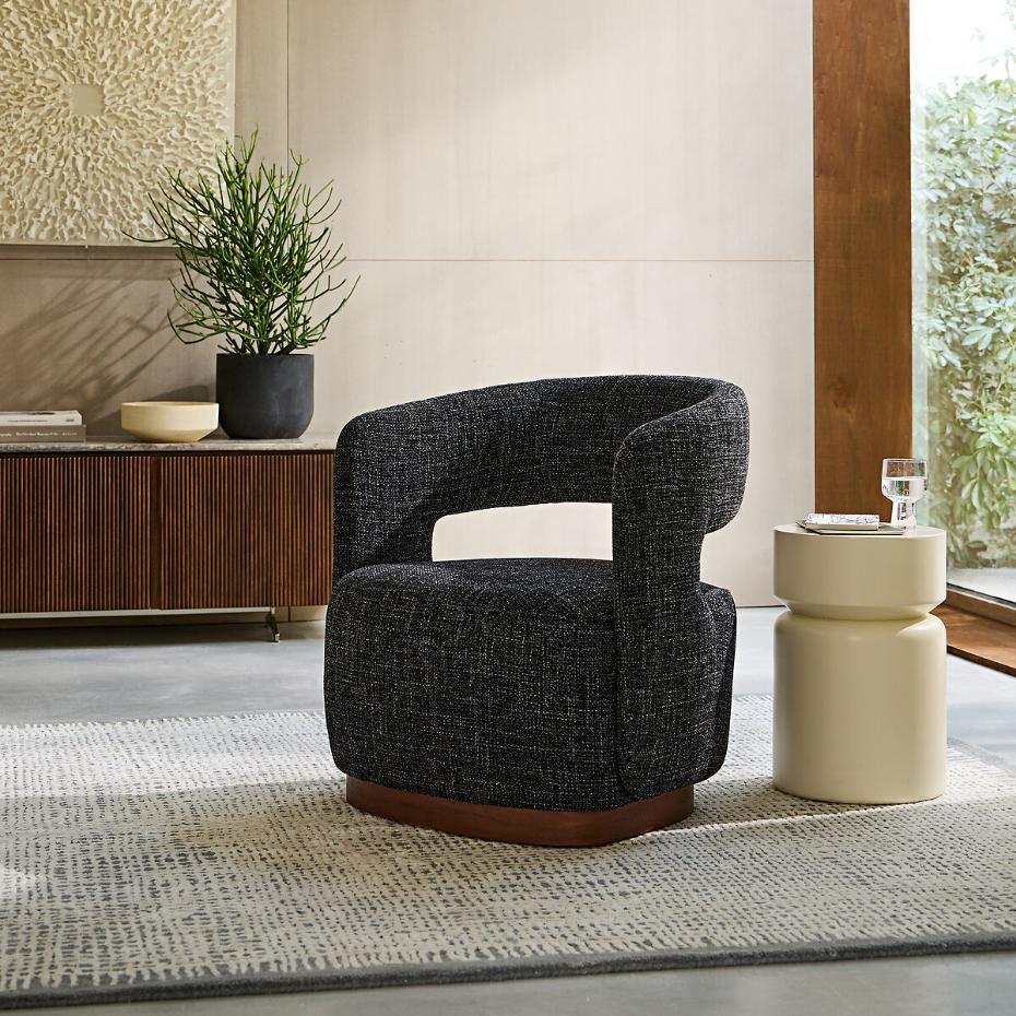 Tapis tufté main, Lyocell® et laine, Net