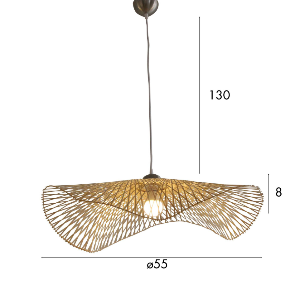 Suspension en bambou tressé, CARAVELLE