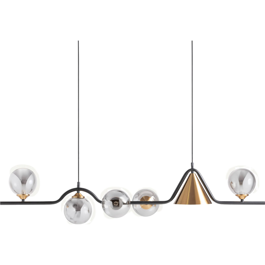 Lustre art déco en cristal fumé