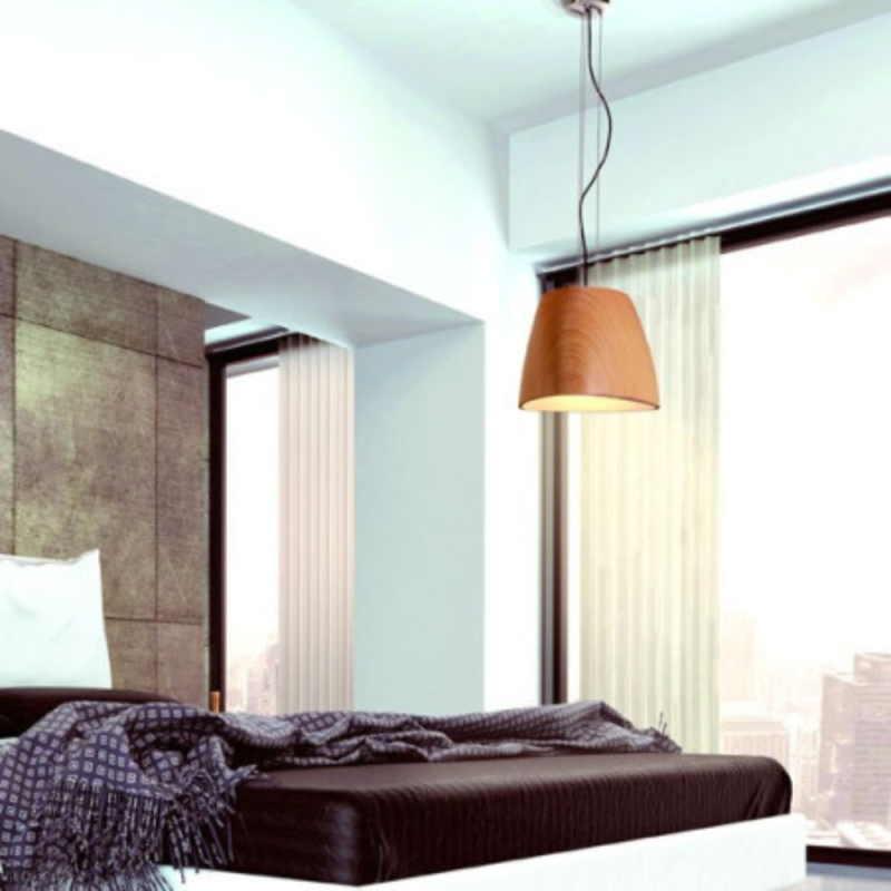 Grand Lustre Contemporain Eggo Bois