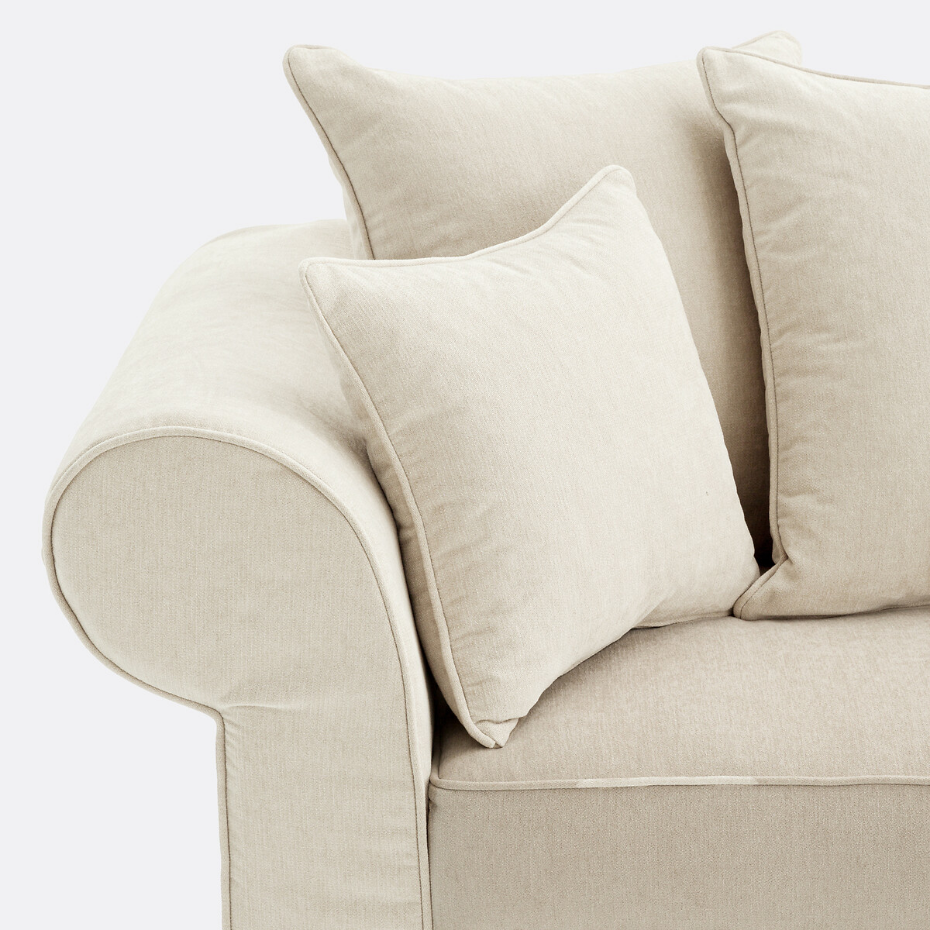 Canapé droit, convertible, 2 ou 3 places, en polyester chiné, ADELIA