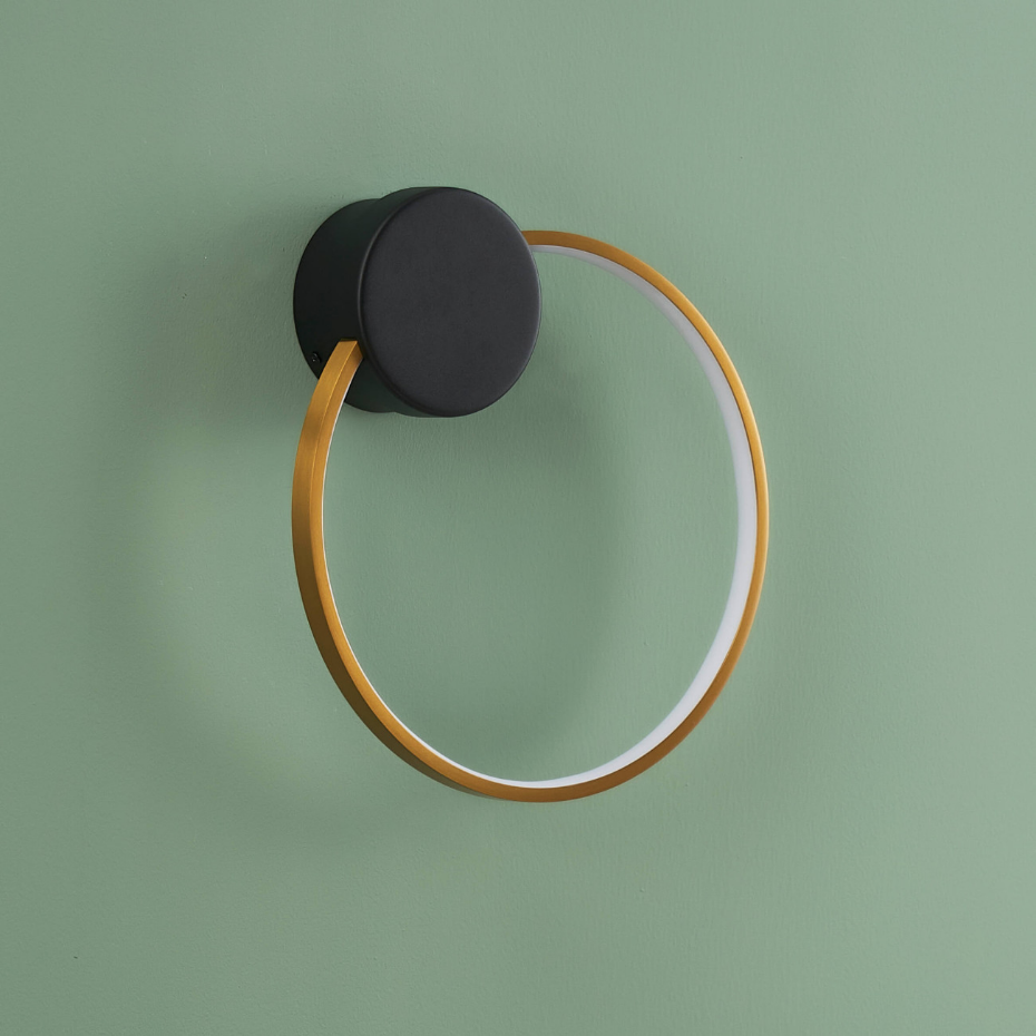 Applique circulaire LED anneau doré - ALISA