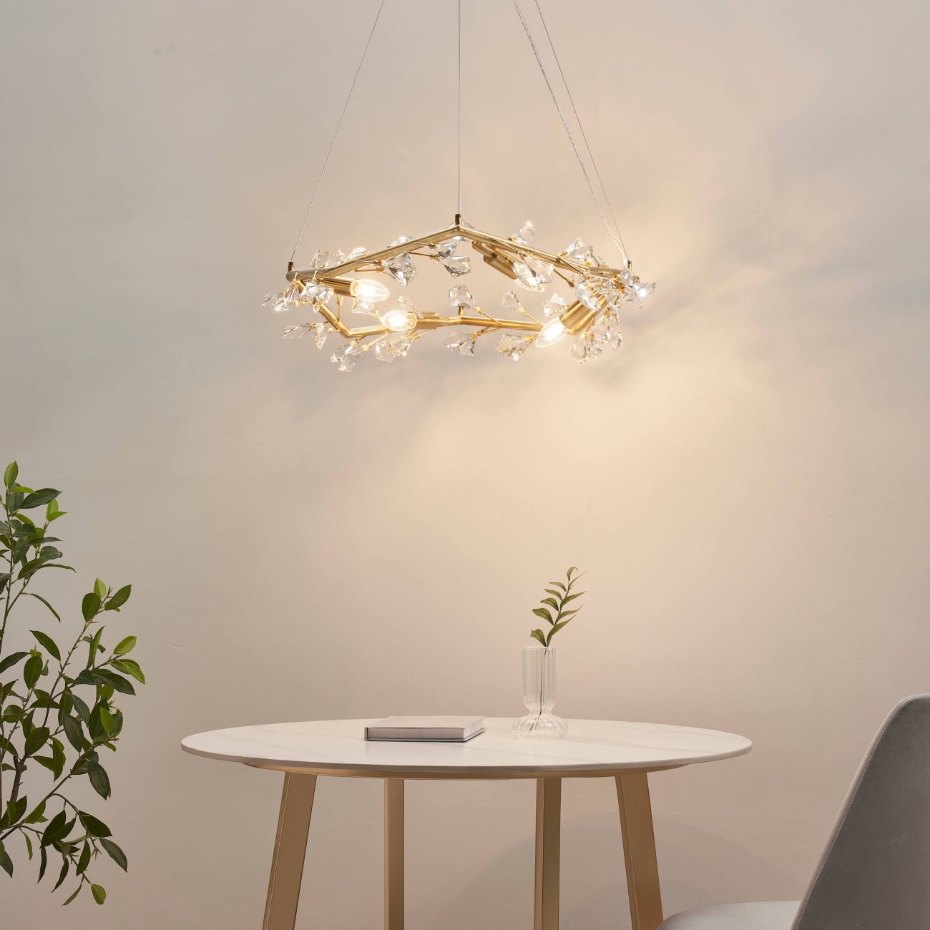 Suspension avec feuillage cristal - SOLARANA