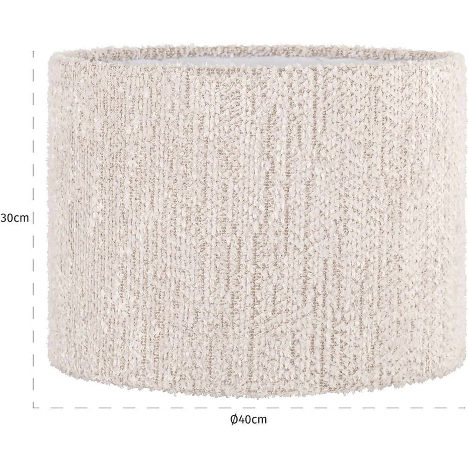 Abat-jour cylindrique rond en polyester effet tissu