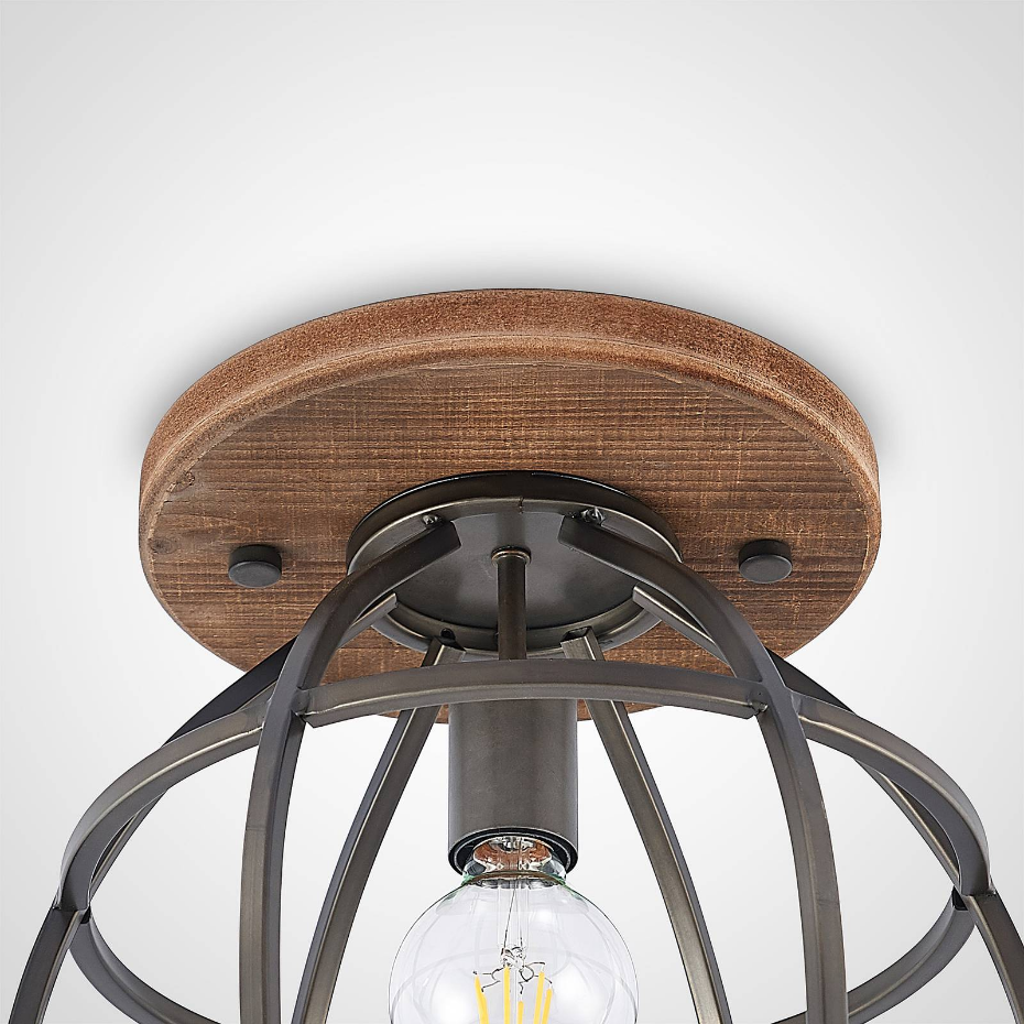 Plafonnier en bois vintage, Rutger