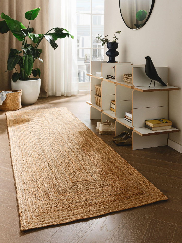 Tapis de jute tissé main JUTTA