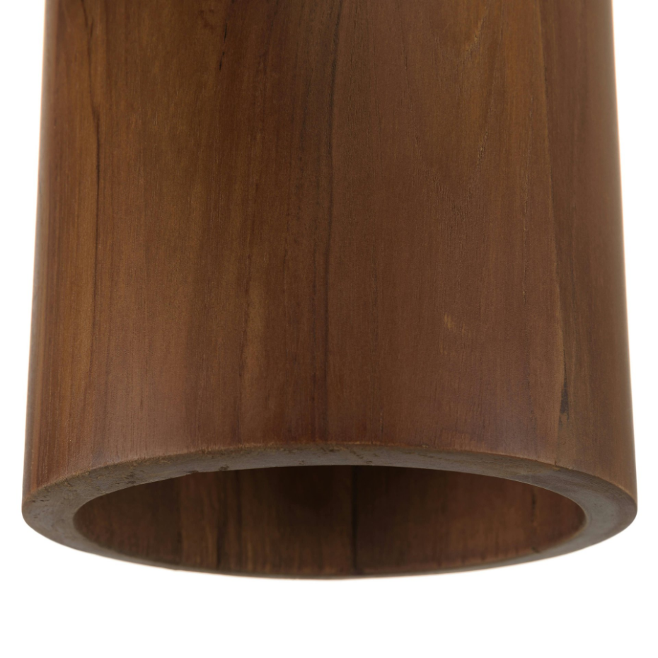 Suspension forme allongée 15x15cm en bois de teck recyclé FOLELLI