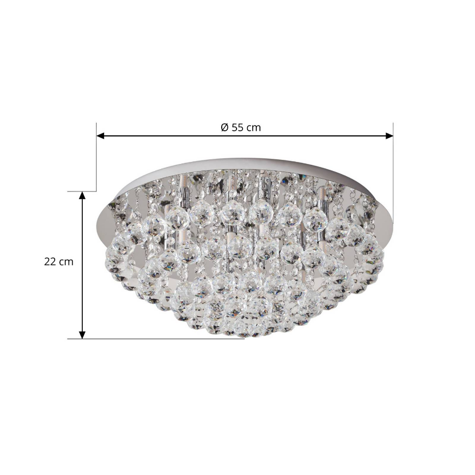 Plafonnier en cristal moderne, Antonino