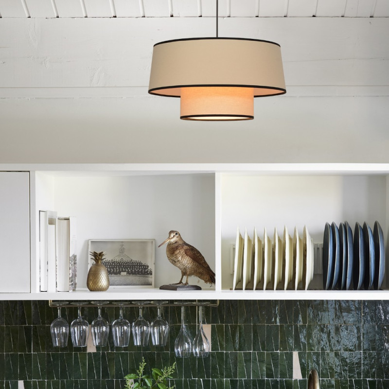 Suspension tissu blanc cassé D38 Malina