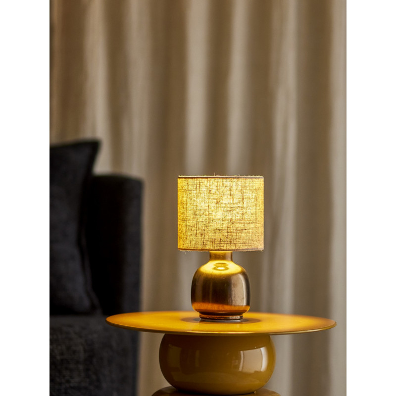 Petite lampe de table lin grès  AGNI