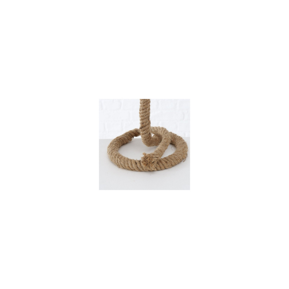 Set de 2 Lampes à Poser en Corde Bord de Mer Abat-jour Blanc et Beige