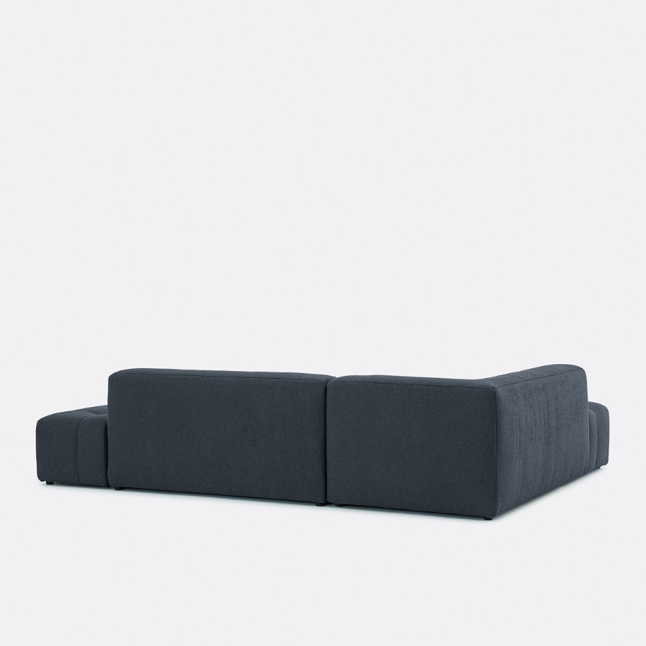Canapé d'angle gauche convertible, en bouclette fine, FANO