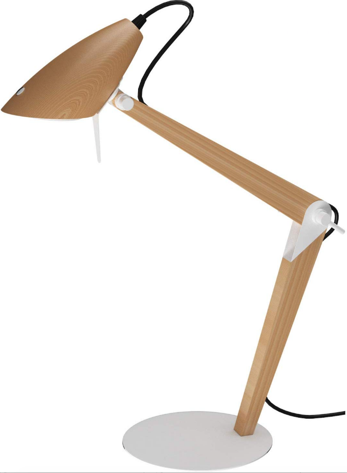 Lampe de bureau en hêtre verni, LORA