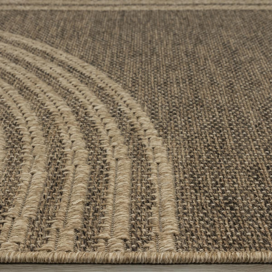 Tapis extérieur intérieur LYN13 REZA aspect jute motif arc-en-ciel