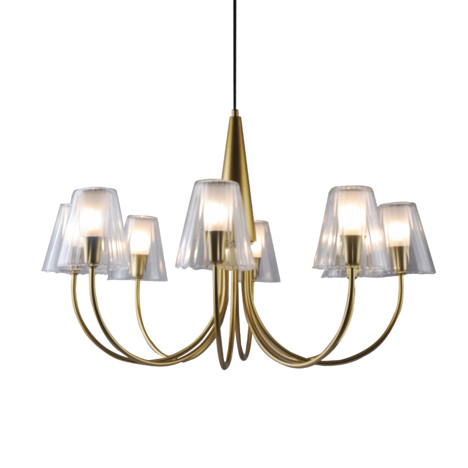 Lustre baroque abat-jours en verre - CERENOVA