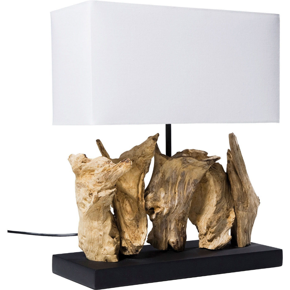 Lampe en bois flotté et coton, NATURE