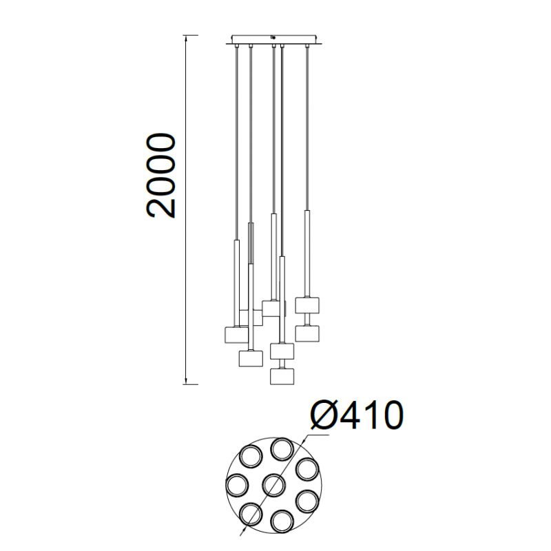 Suspension en verre design, D.41