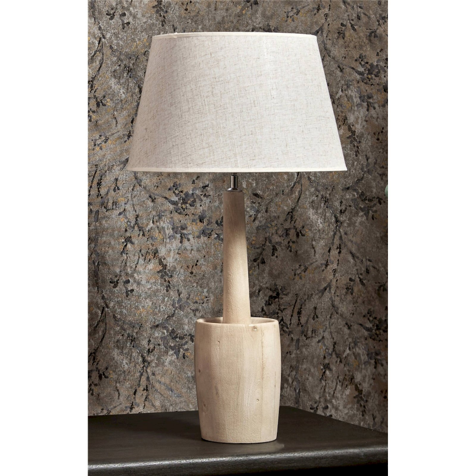 Lampe de table en bois rond